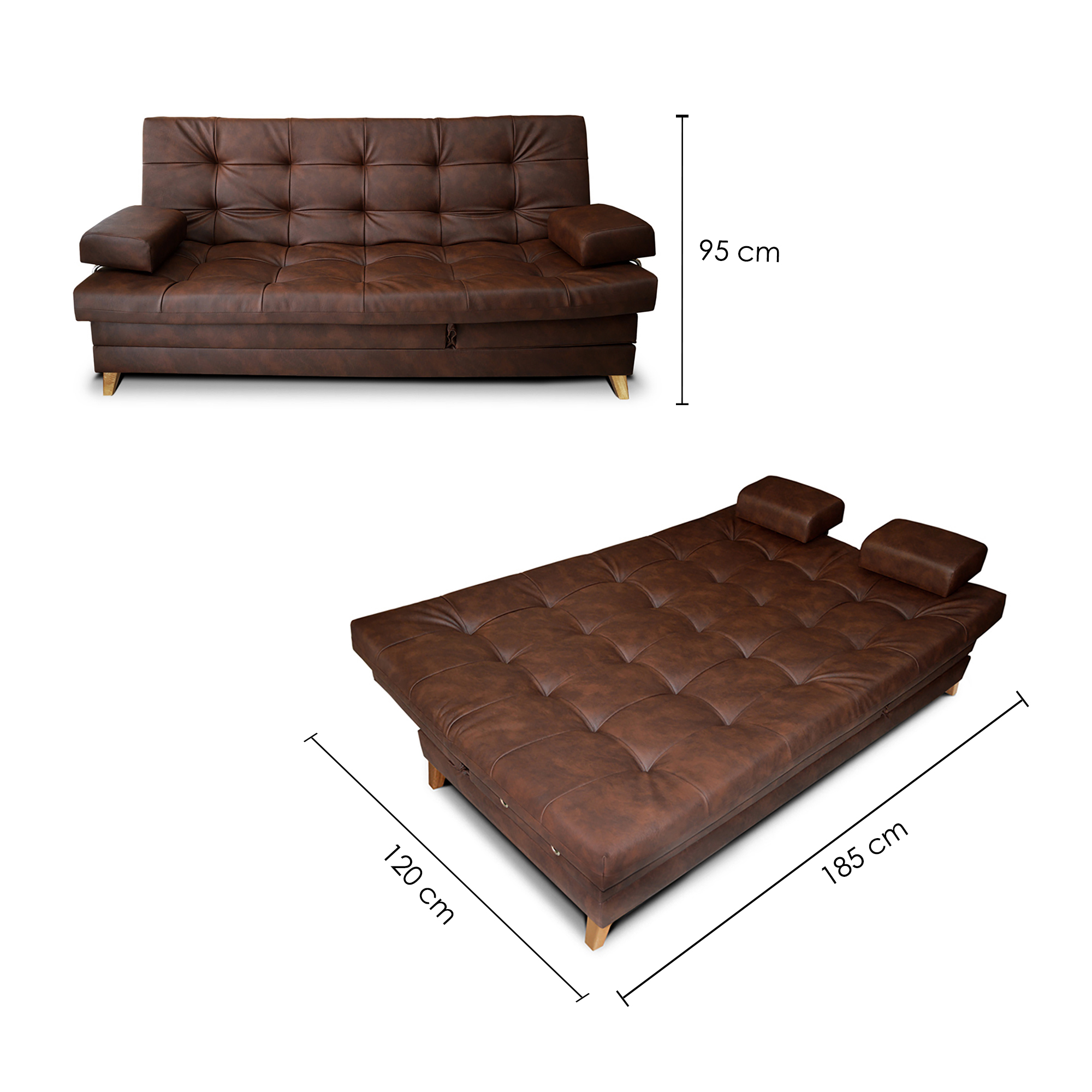 Sofa Cama Suave Color Marron